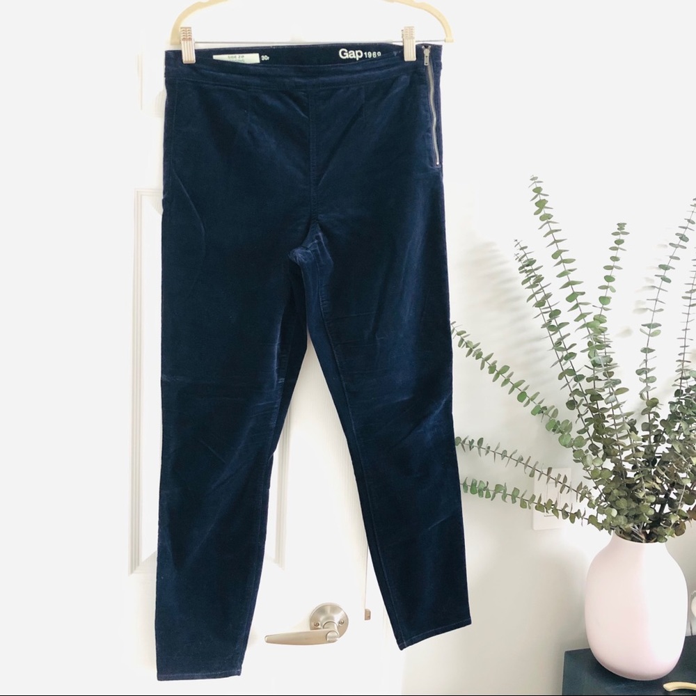GAP Side-Zip Velvet Pull-On Legging, Tapestry Navy